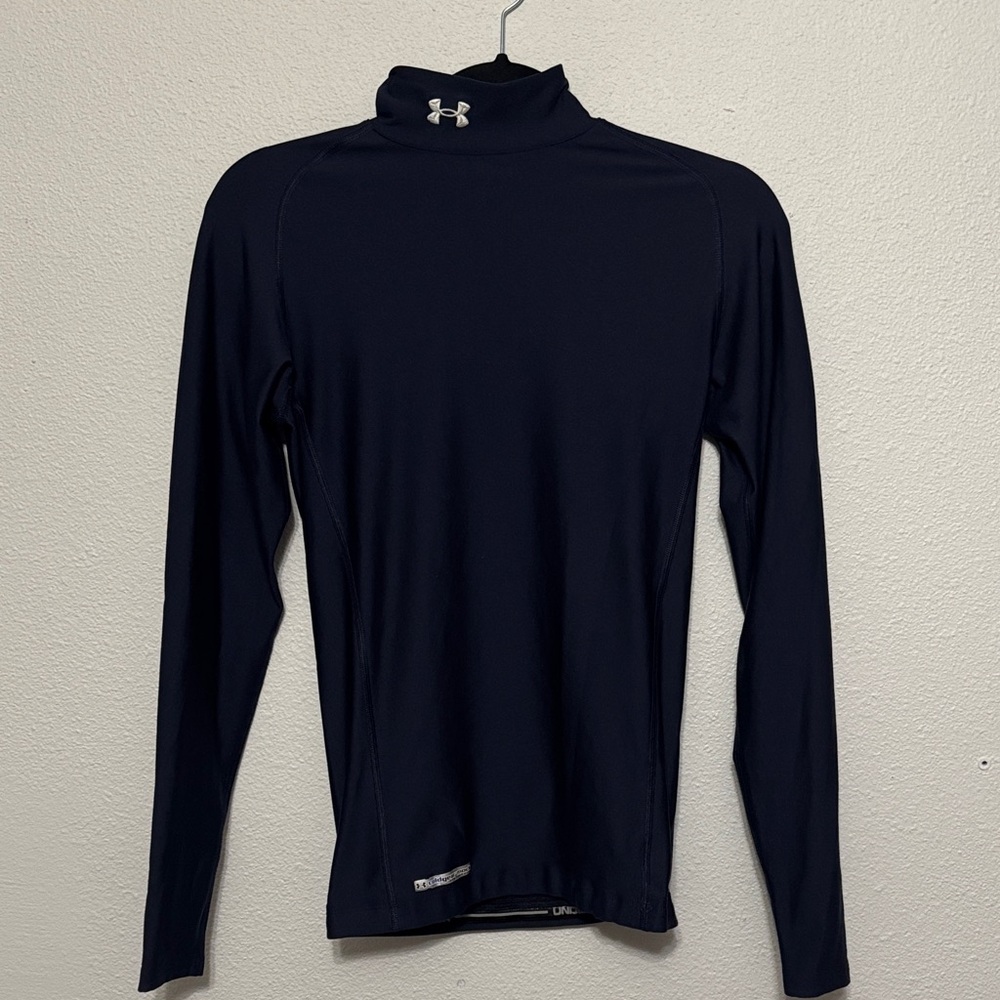 Under Armour Long sleeve Navy Performance Youth Coldgear Mock Compression Top